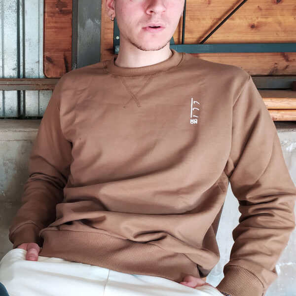 NO ON Felpa uomo - French Terry - colore tabacco.